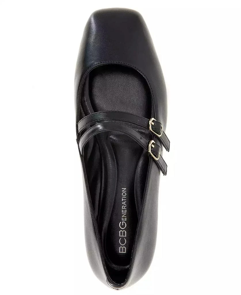 BCBG Women's Harisa Slip-On Buckle Square Toe Mary Jane Ballet Flats 4