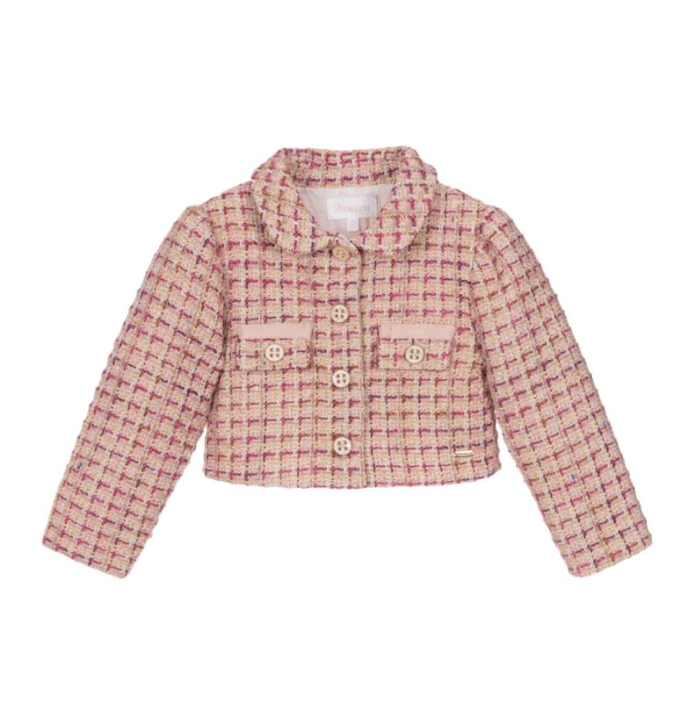 Patachou Girls Woven Coat Jacket In Pink