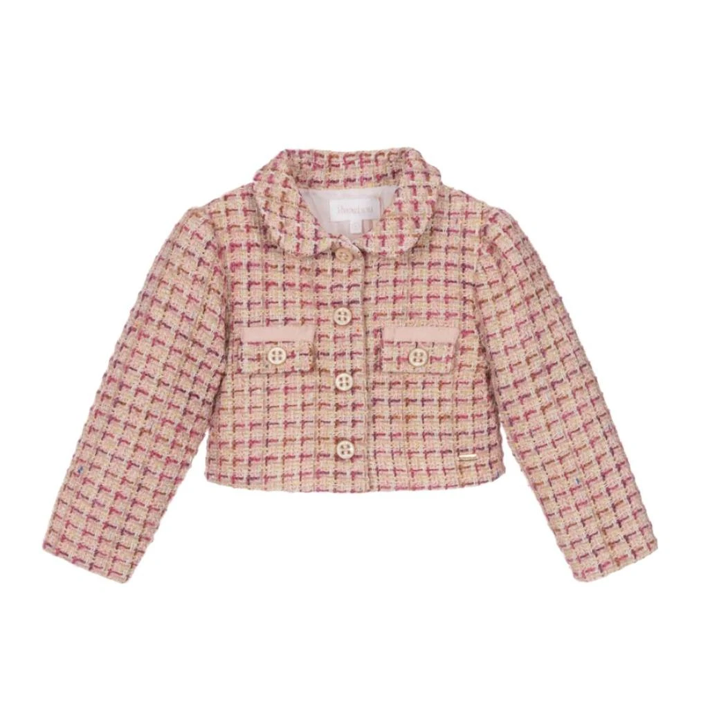 Patachou Girls Woven Coat Jacket In Pink 1