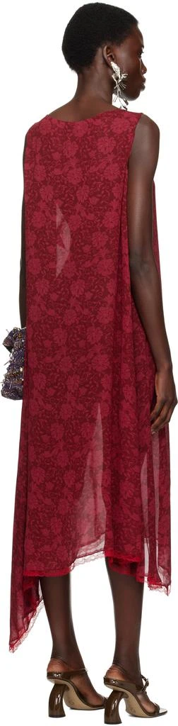 Dries Van Noten Red Loose Asymmetric Midi Dress 3