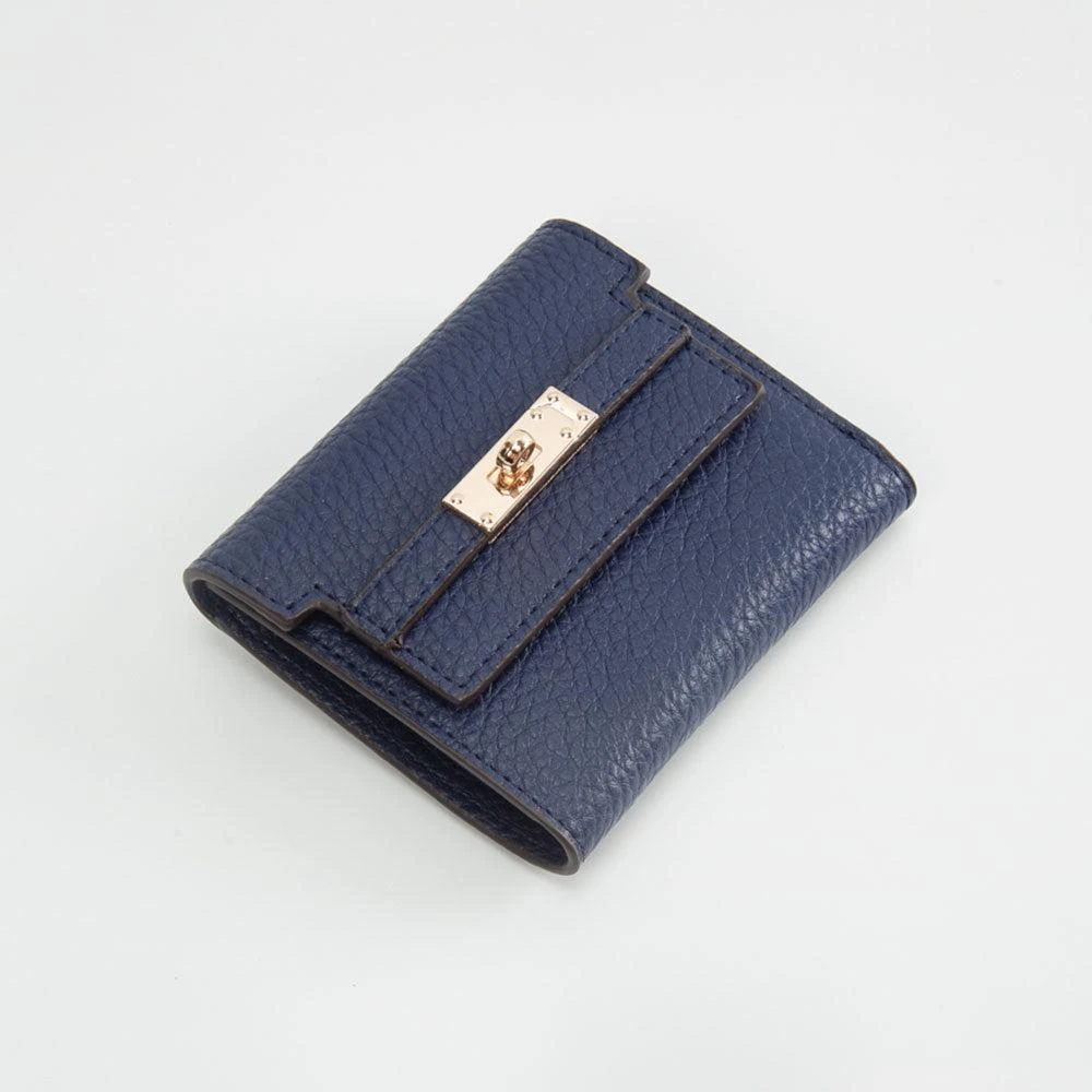 FASHNZFAB Metal Deco Accent Faux Leather Compact Fold Wallet 7