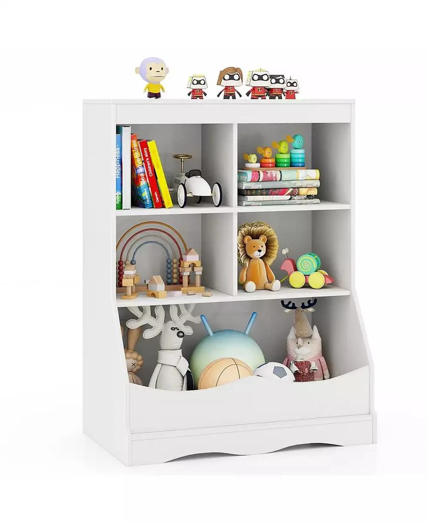GOUUN 34.5" Kids Bookshelf with 5 Bins for Playroom and Living Room 4