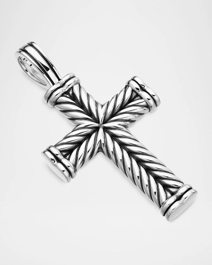 David Yurman Men
s Chevron Cross Pendant in Silver, 40mm 3