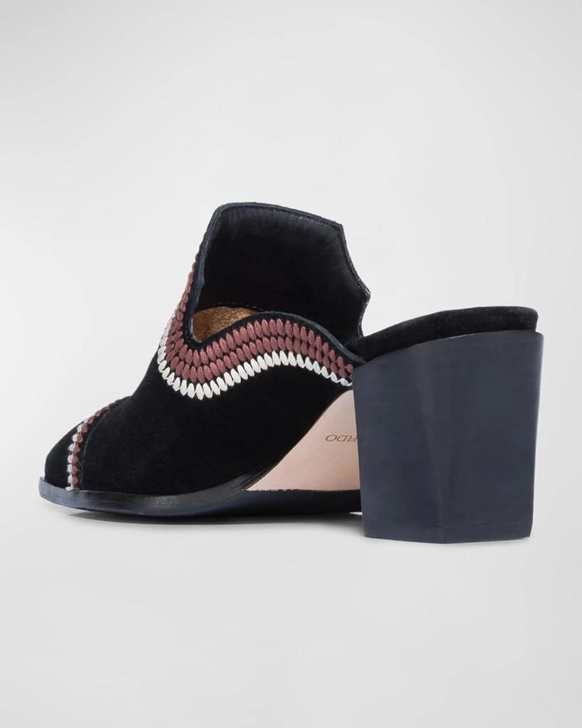 Bernardo Brooklyn Embroidered Suede Loafer Mules 3