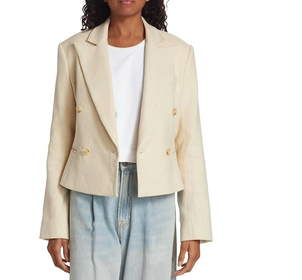 A.L.C. Women's River Linen Double Breasted Blazer 2