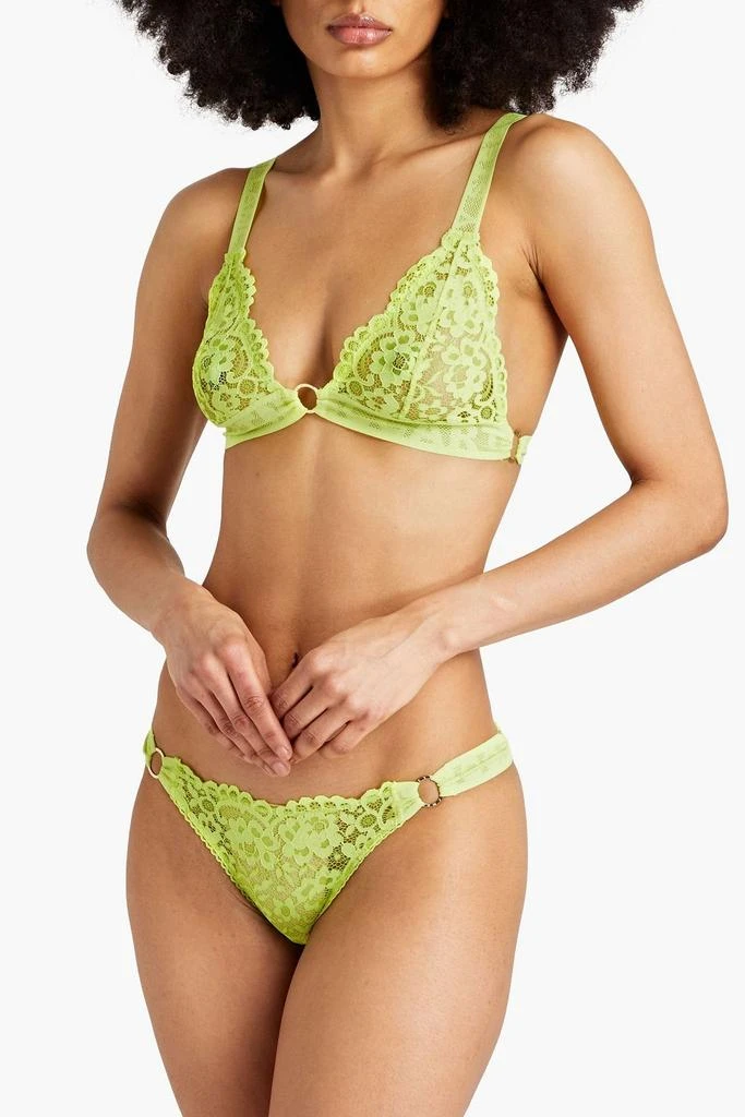 Stella McCartney Neon stretch-lace triangle bra 2