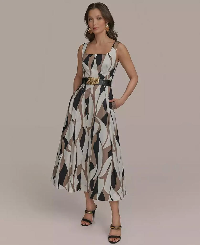 Donna Karan Women's Square-Neck Abstract Midi Dress 2