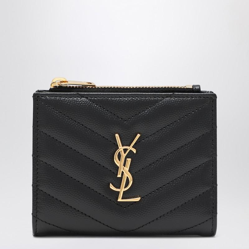 Yves Saint Laurent Black Cassandre matelassé bi-fold wallet