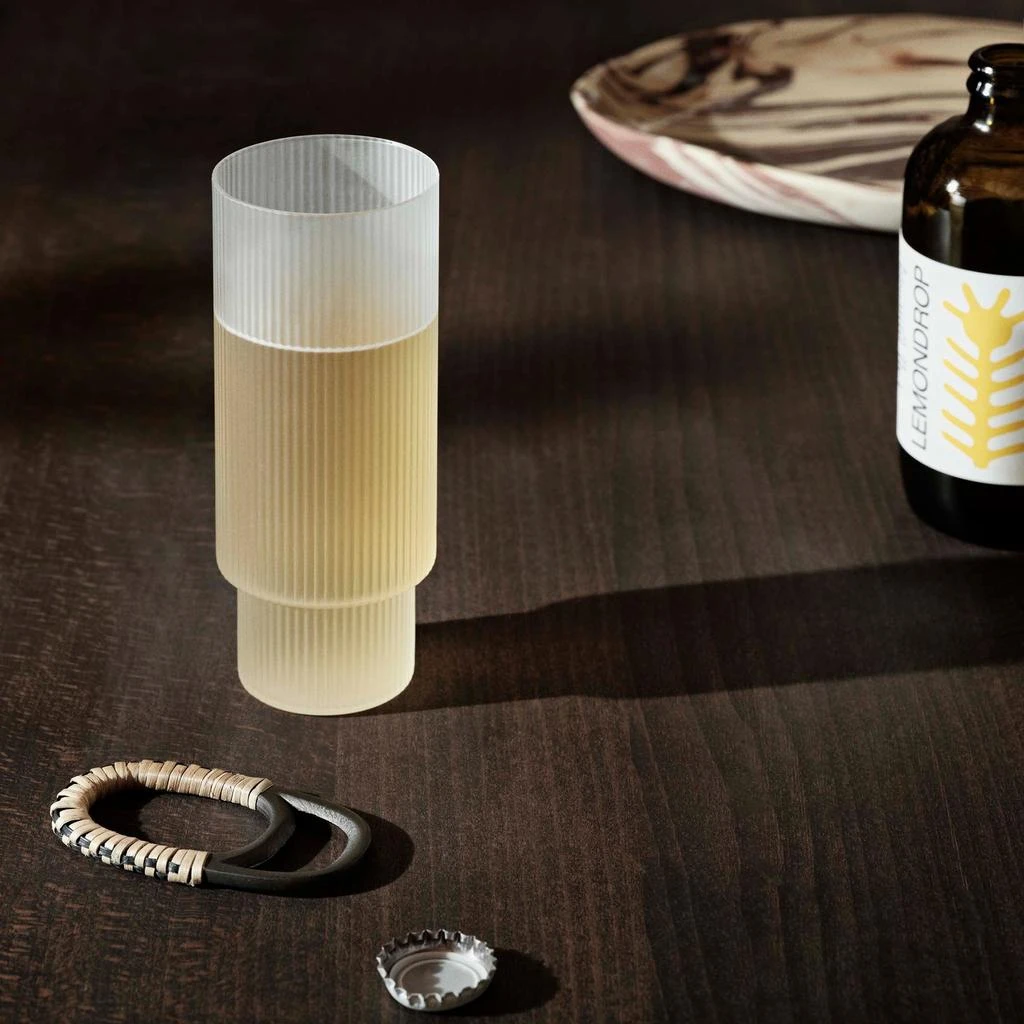 Ferm Living Ripple Long Drink Glasses - Set of 4 - Frosted 2