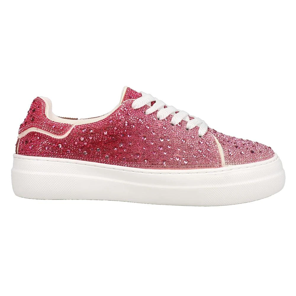 Corkys Bedazzle Rhinestone Lace Up Platform Sneakers 1