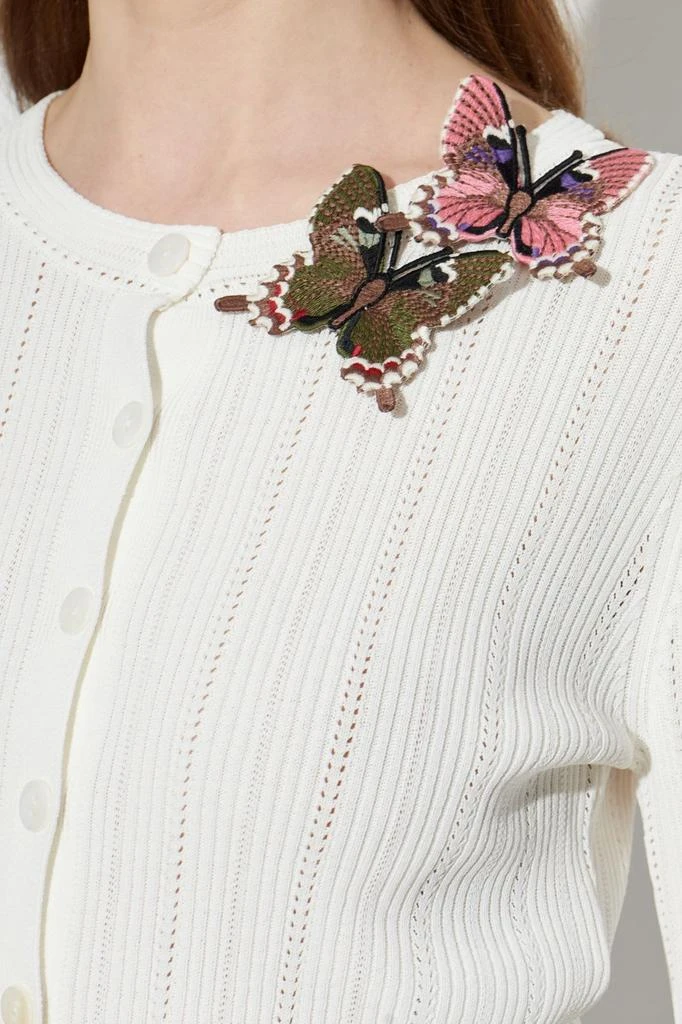 BLUMARINE Blumarine Butterfly Appliqué Ruffled Cardigan 5