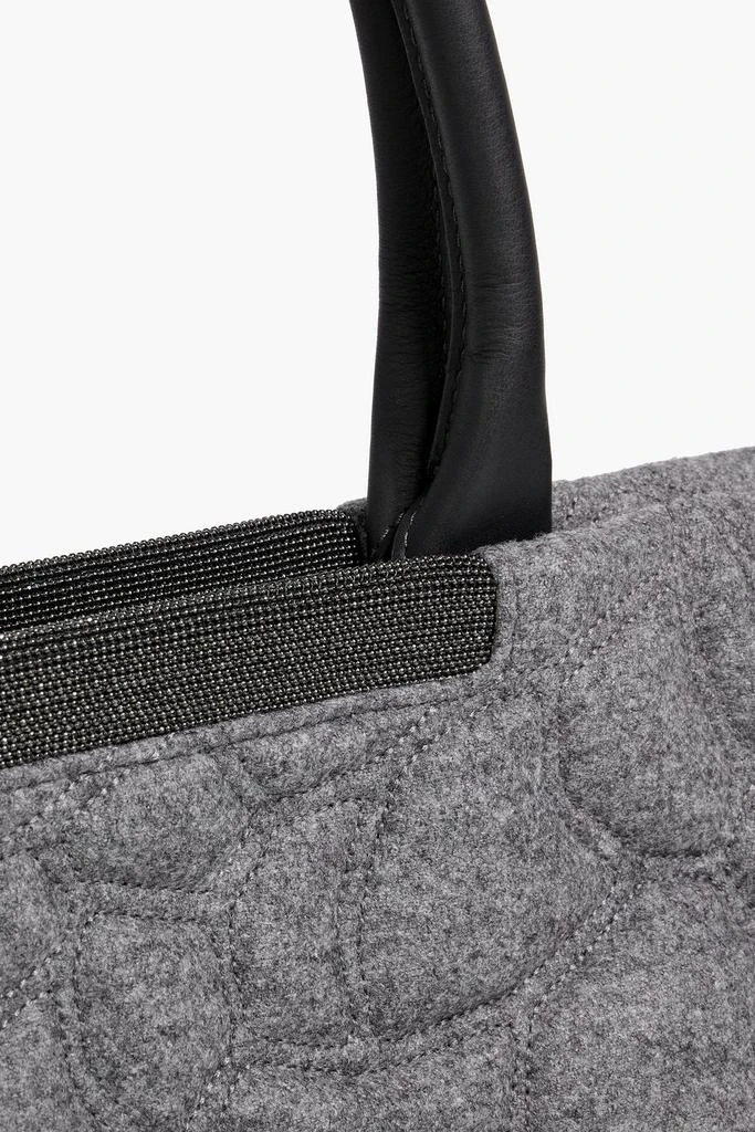Brunello Cucinelli Bead-embellished quilted felt tote 4