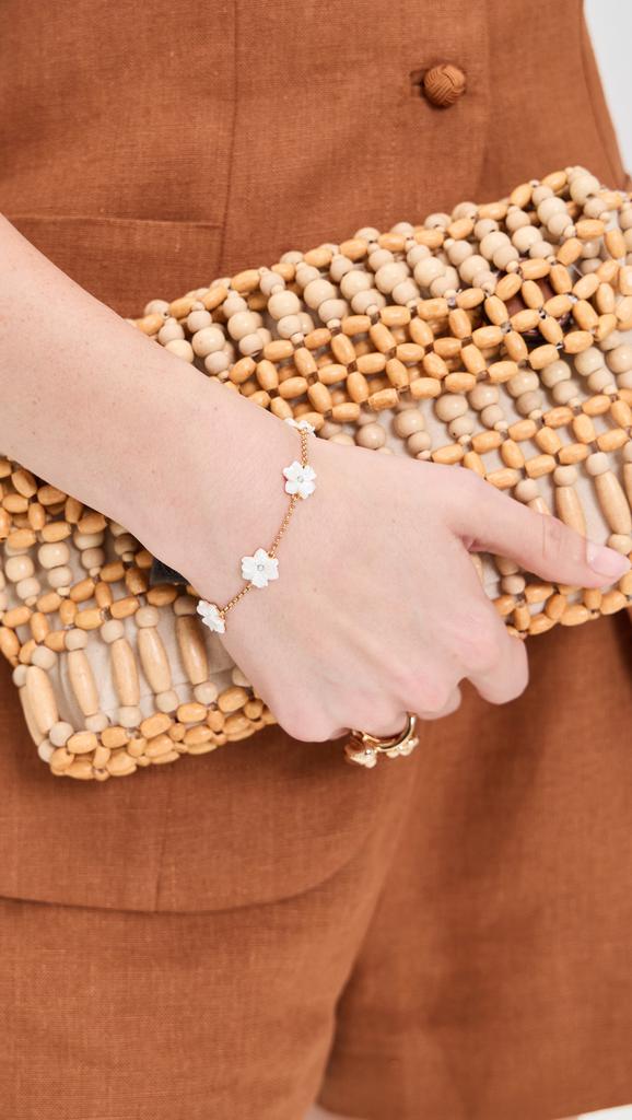 Kenneth Jay Lane Pearl/Crystal Center Lobster Claw Bracelet