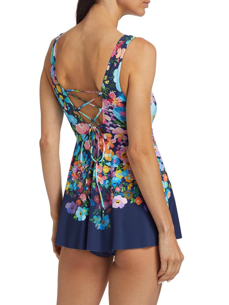 Johnny Was Back-Tie Skirted One-Piece Swimsuit