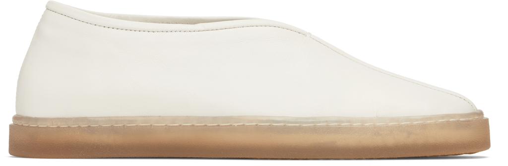 Lemaire White Linoleum Piped Loafers IT-43 - Business Casual