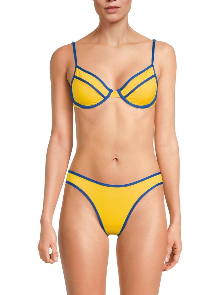 WeWoreWhat Contrast Trim Bikini Top