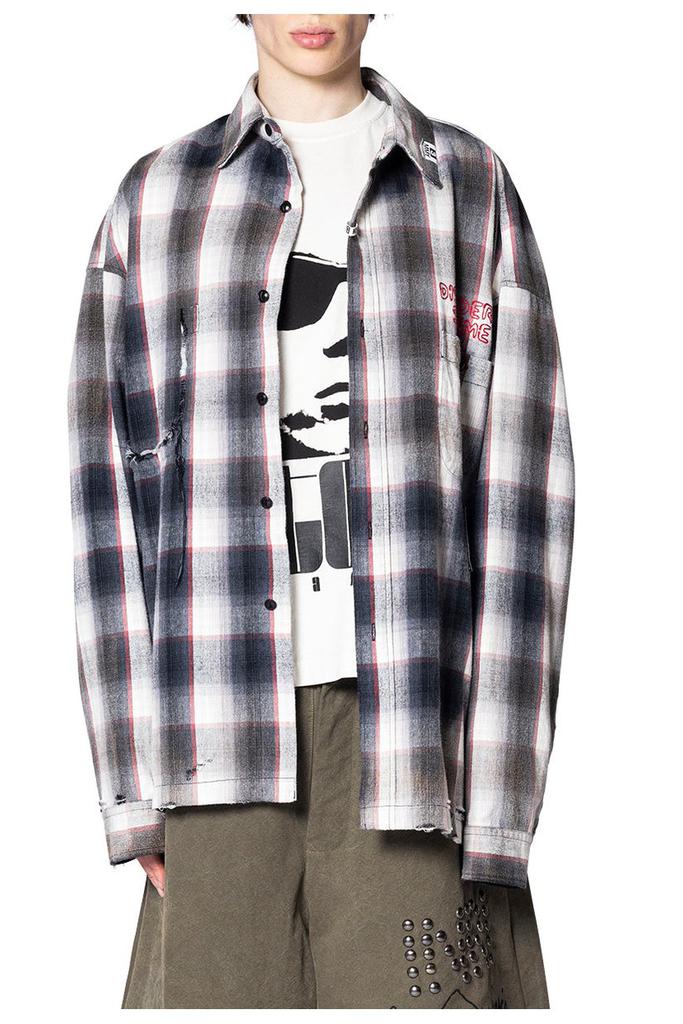 トップス mihara sticker printed corduroy shirt MAISON MIHARA YASUHIRO - Corduroy Sticker Shirt — SUPERMRKT