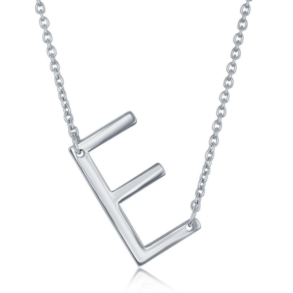 Simona Sterling Silver Sideways Initial Necklace 7