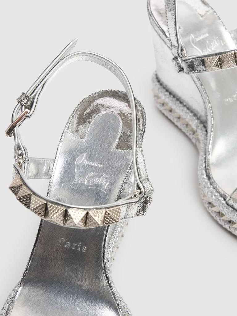 Christian Louboutin 110mm Pyraclou Laminated Leather Wedges 4