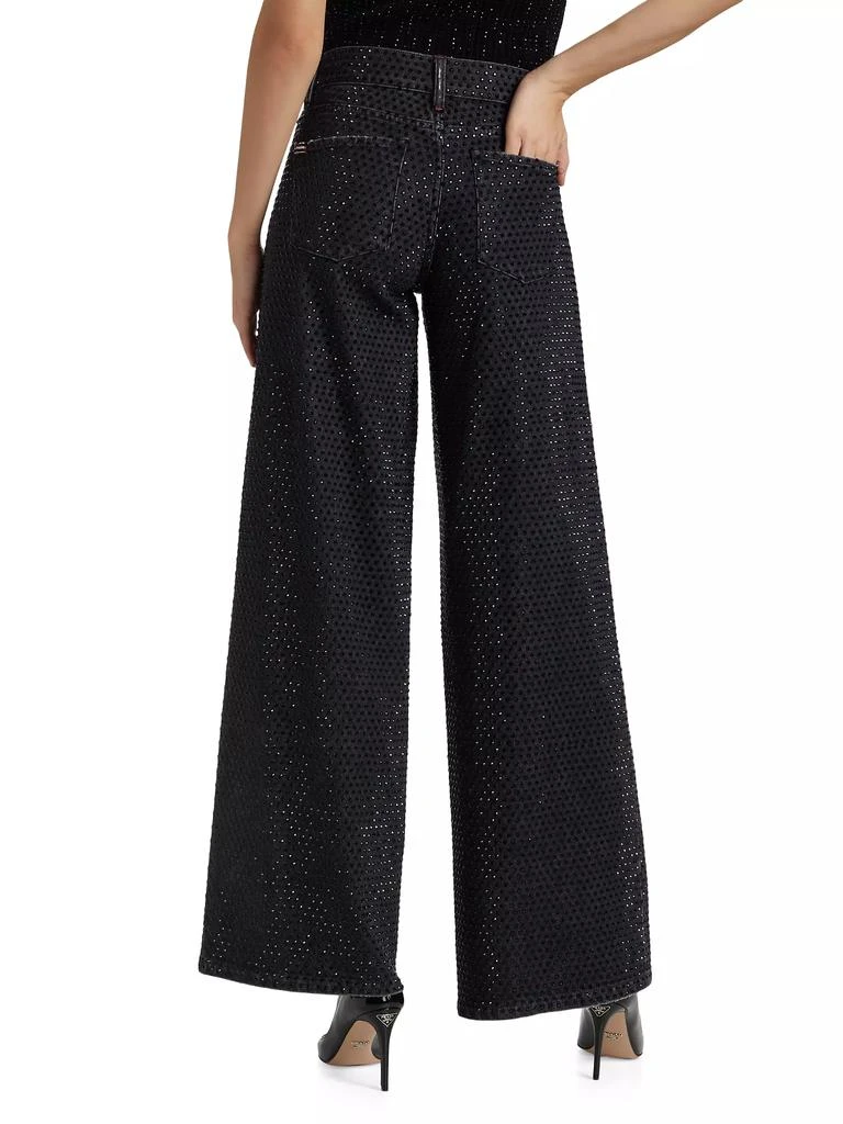 Alice + Olivia Trish Crystal-Embellished Wide-Leg Jeans 5