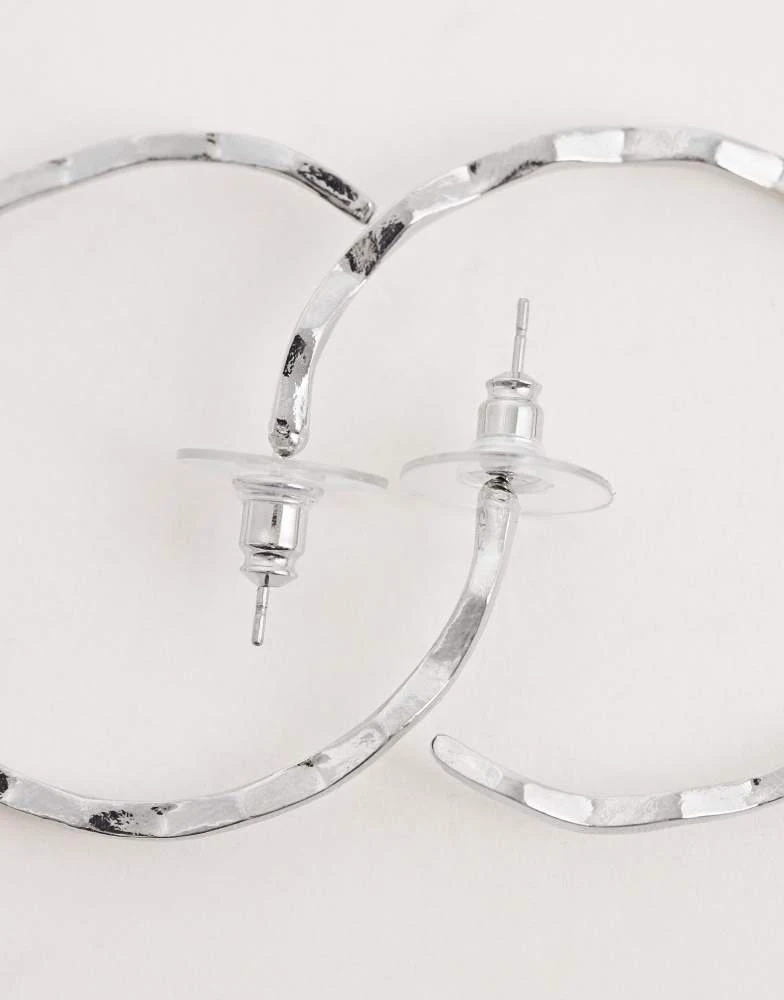 DesignB London DesignB London wave hoop earrings in silver 3