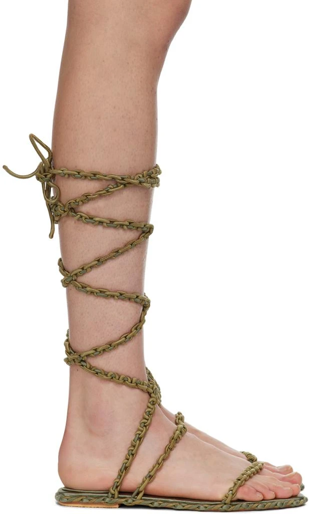 Isa Boulder SSENSE Exclusive Green Vine Sandals 1