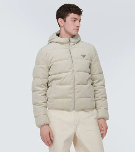 Prada Cropped cotton corduroy down jacket 3