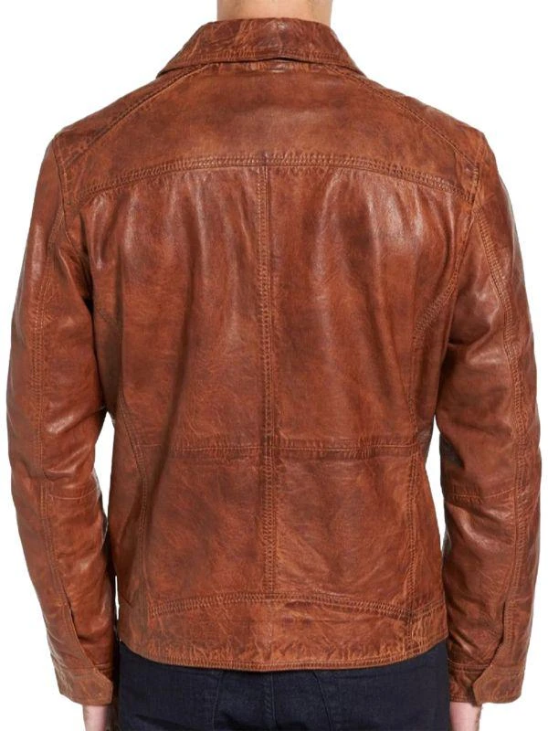 Missani Le Collezioni Washed Lambskin Leather Jacket 2