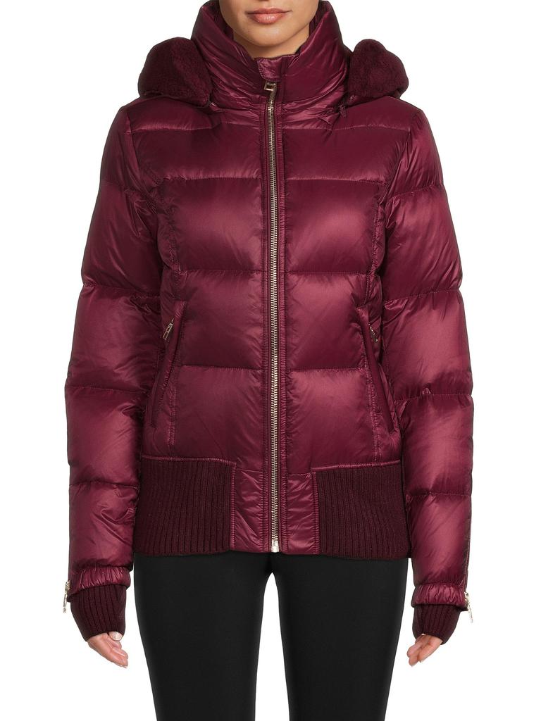 Shop Moritz Faux Fur Trim Down Puffer Jacket on Sale at