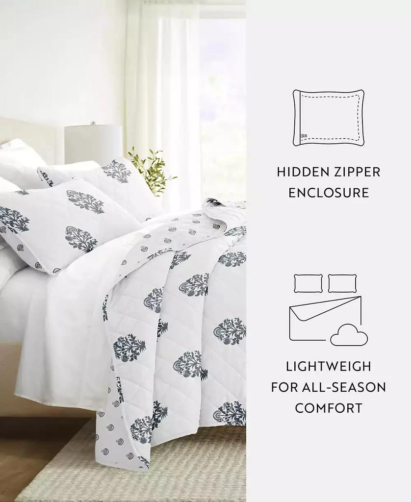 IENJOY HOME Stamped Bloom Reversible 2-Pc. Quilt Set 6