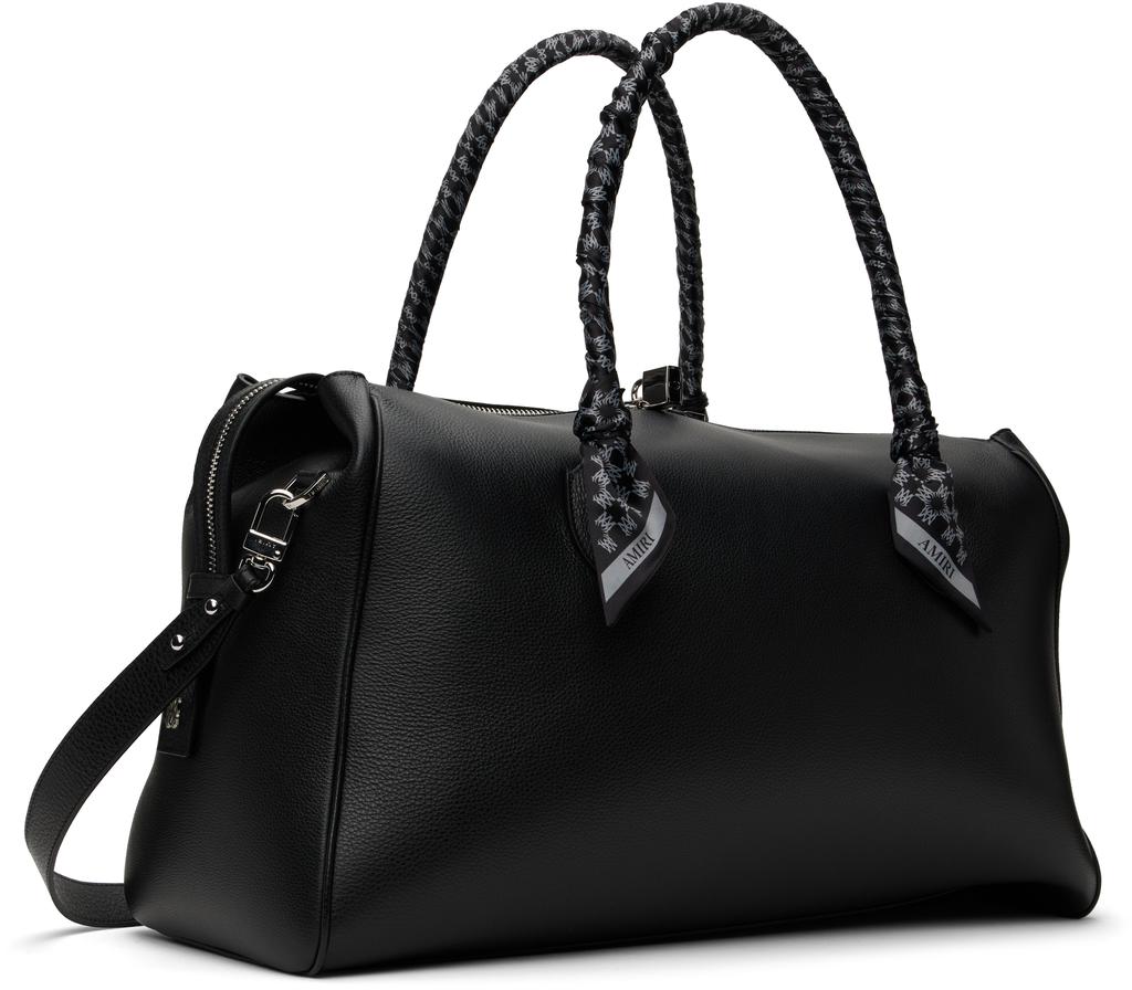 AMIRI Black Pebbled Leather Weekender Duffle Bag - Travel Bags