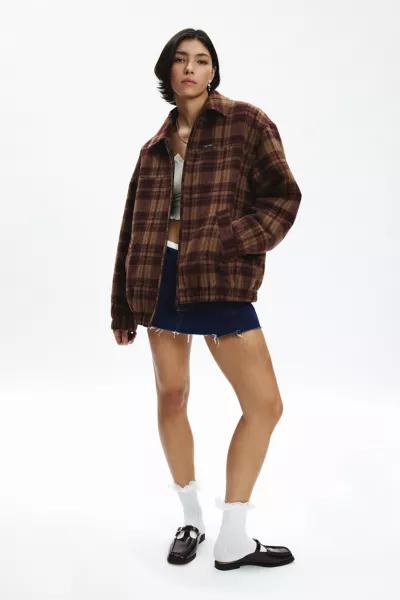 BDG BDG Harrington Check Plaid Fleece Shirt Jacket