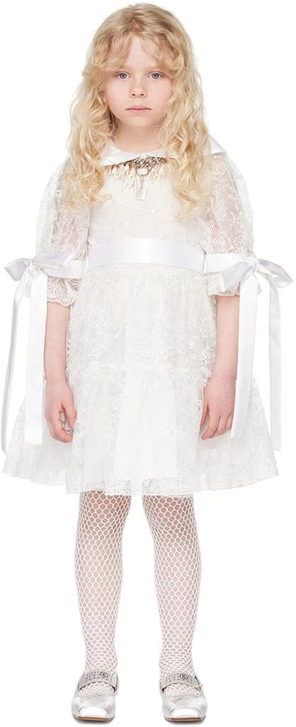 CHOPOVA LOWENA SSENSE Exclusive Kids White Flower Girl Dress 1