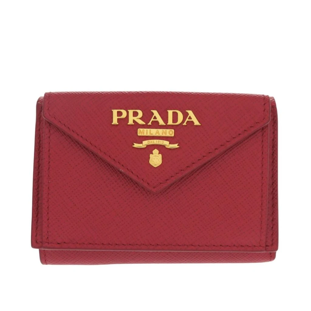 Prada Leather Saffiano Metal Wallet (Tri-Fold) (Pre-Owned)