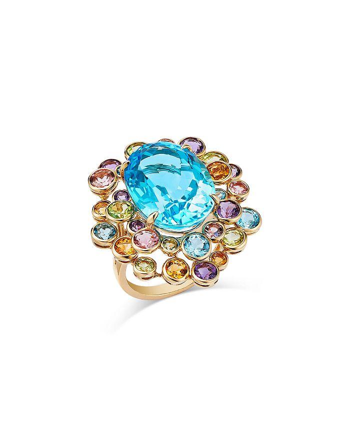 Bloomingdale's Fine Collection 14K Yellow Gold Blue Topaz & Mixed Gemstone Statement Ring