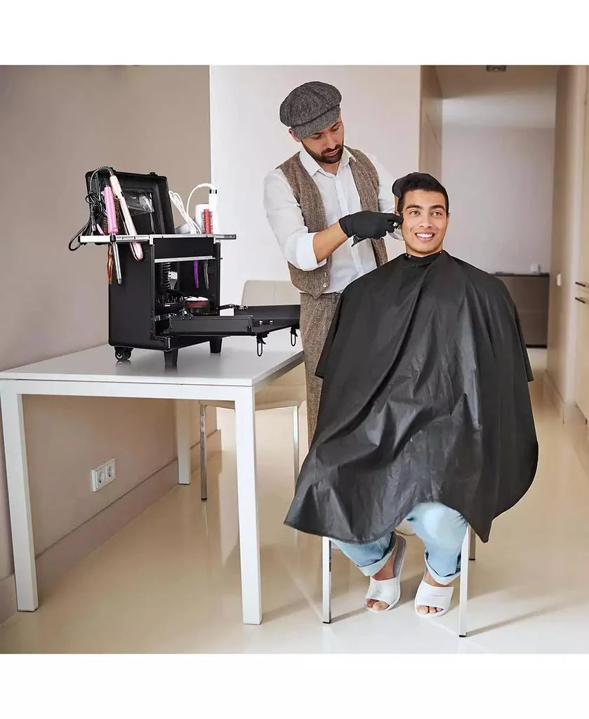 Byootique PVC Hair Makeup Train Case Baber Salon Clipper Trimmer Tool Appliance Box Black 8