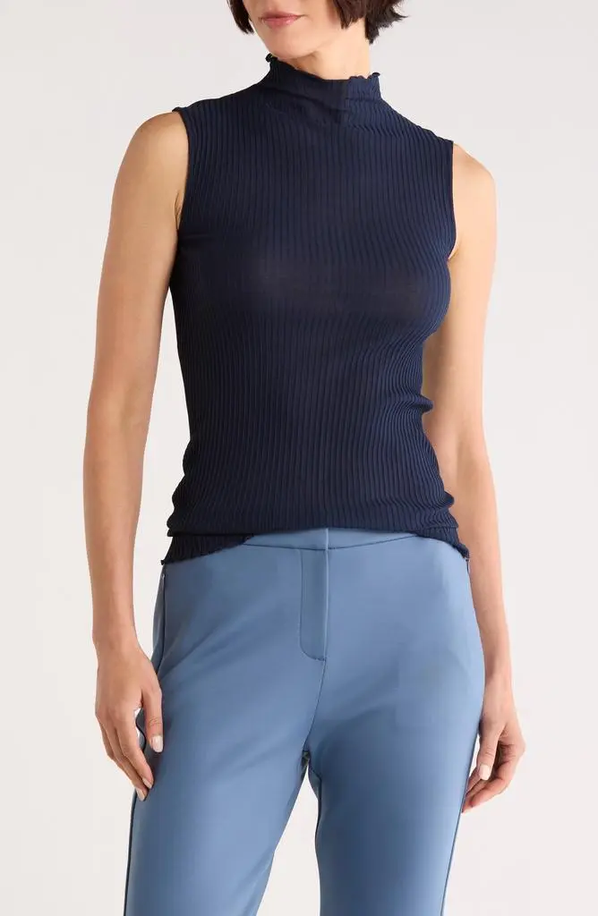 Theory Funnel Neck Texture Tank