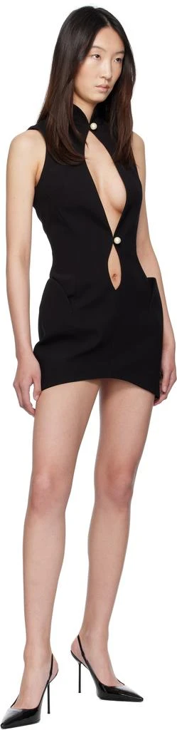 Mugler Black Open Neckline Tailored Minidress 4