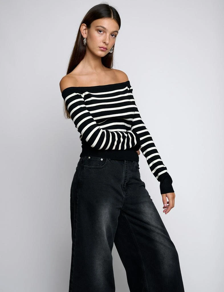 Pixie Market Marcel Stripe Off The Shoulder Top 2