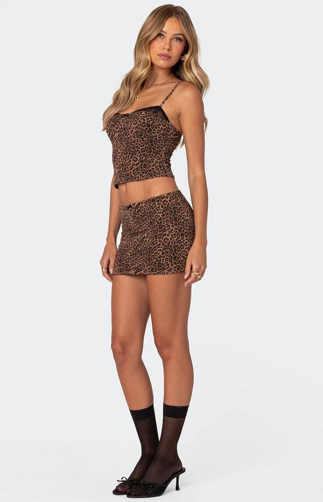 Edikted Edin Leopard Print Mesh Mini Skirt 3