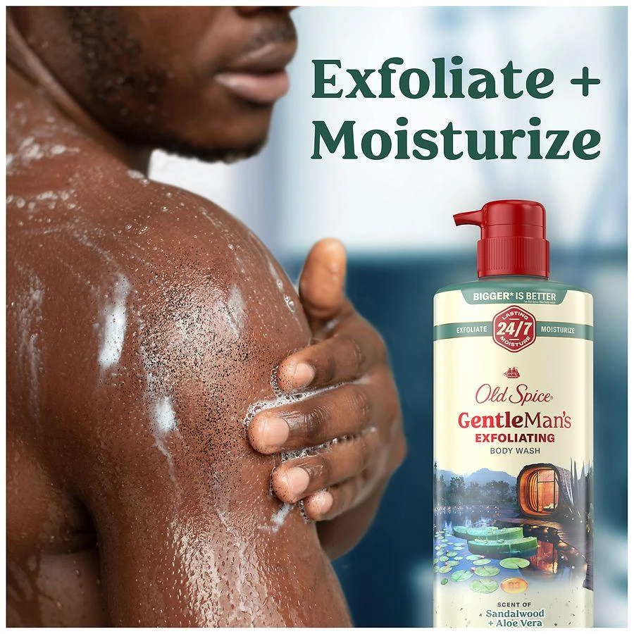 Old Spice Body Wash for Men, 24/7 Shower Fresh, Exfoliation + Moisturization Sandalwood + Aloe Vera 6