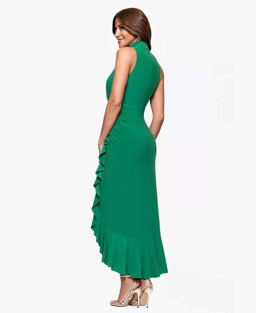 XSCAPE Women
s High-Neck Ruffled-Front Sheath Dress 4