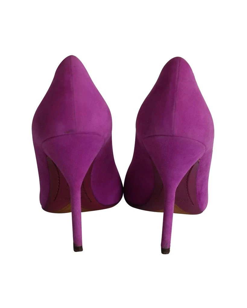 Yves Saint Laurent Patent Toe Pumps in Purple Suede 4