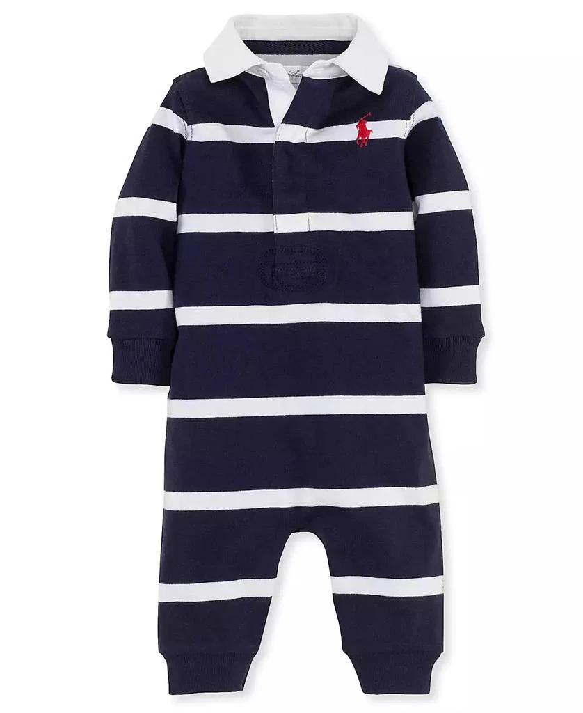Ralph Lauren Baby Boys Striped Rugby Cotton Coverall 2