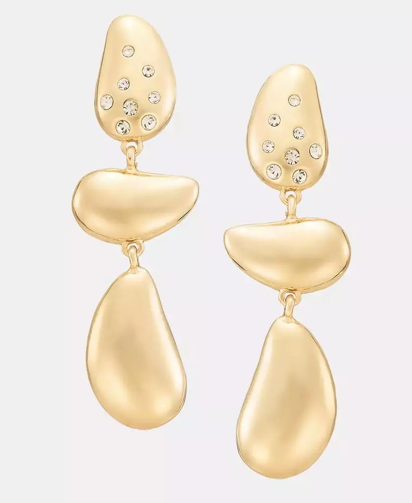 INC International Pavé Tear-Shape Triple Drop Earrings, Macy's Exclusive