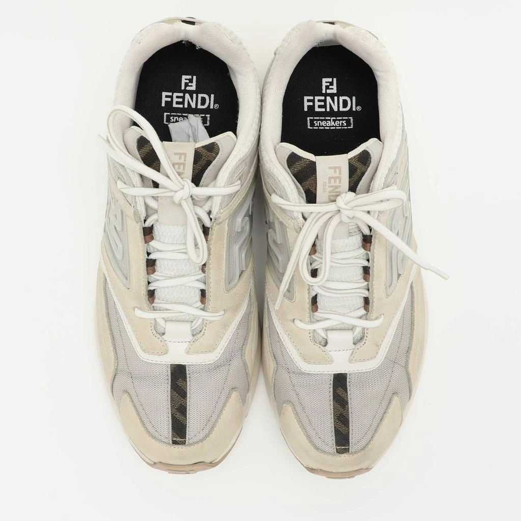Shop Fendi Multicolor Mesh and Leather FF Athletic Low Top  display picture 1