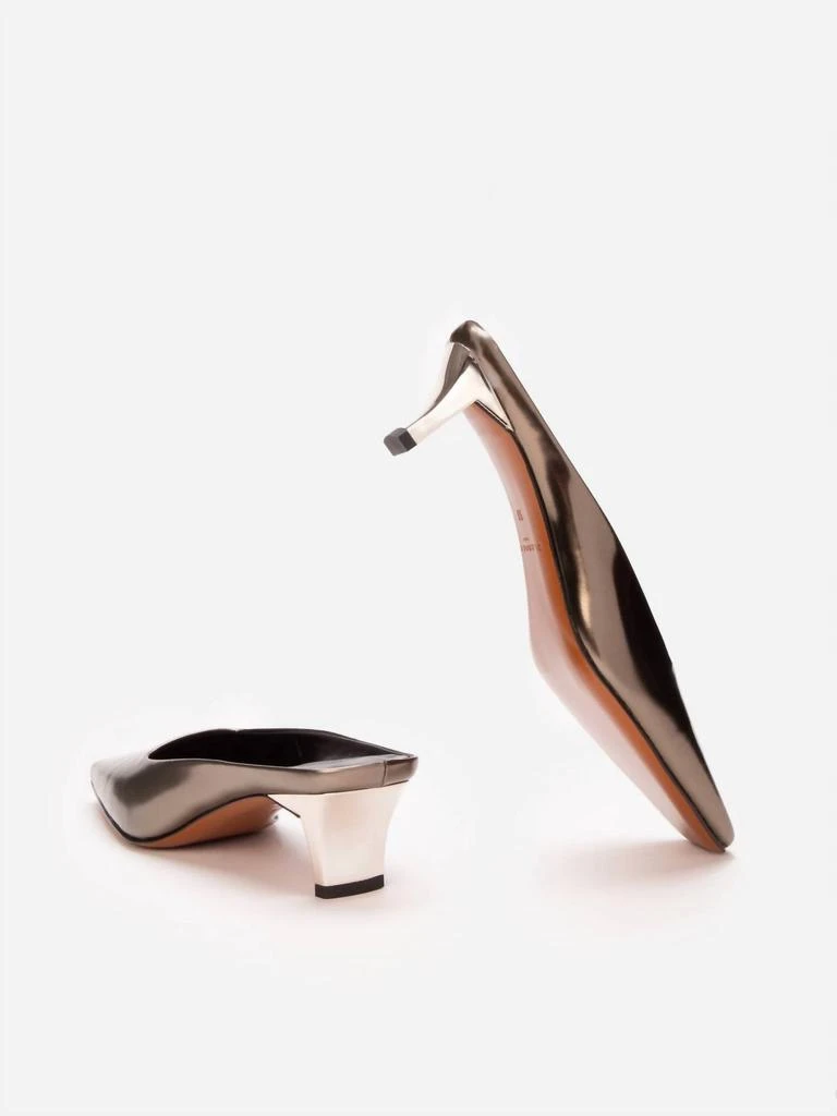 Clergerie Women Sia Square Toe Mule In Gloss Metallic Gobi 3