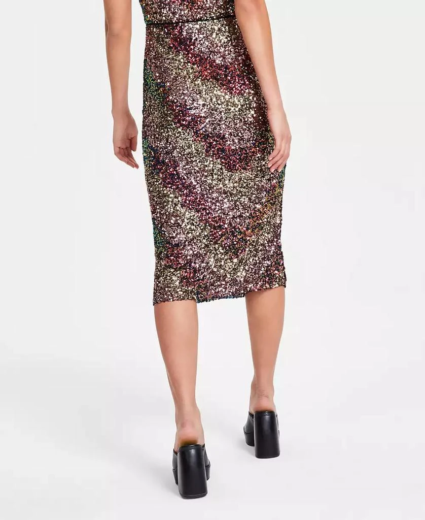 Bar III Women's Sequin Pull-On Midi Skirt, Created for Macy's 2