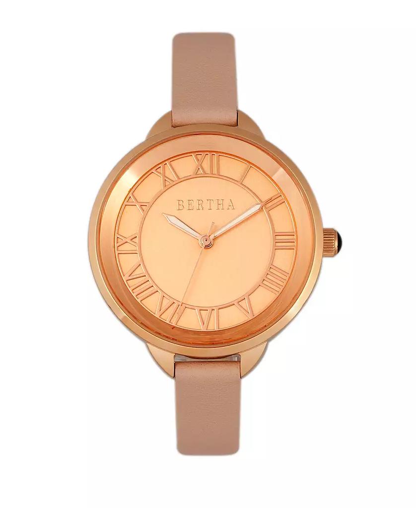 BERTHA Quartz Madison Collection Light Pink And Rose Gold Leather Watch 36Mm