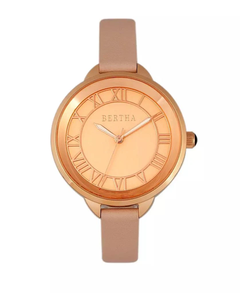 BERTHA Quartz Madison Collection Light Pink And Rose Gold Leather Watch 36Mm 1